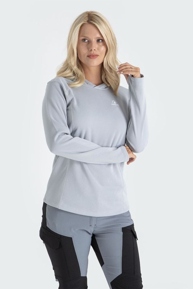 Climbolic Jade Kapüşonlu Polar Sweat Açık Gri - XL