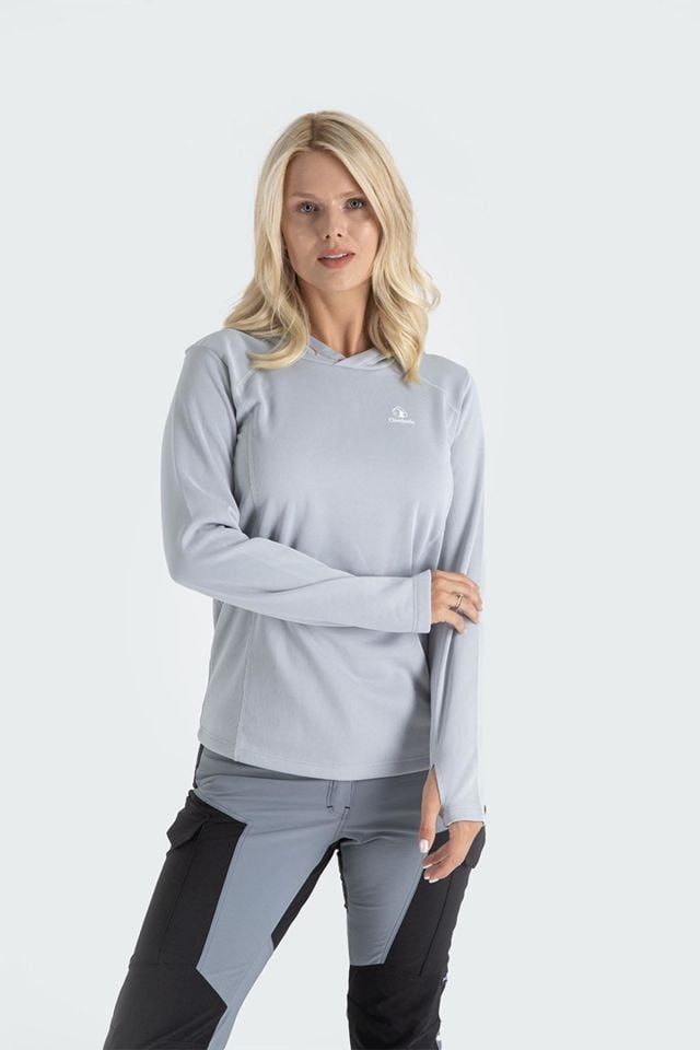 Climbolic Jade Kapüşonlu Polar Sweat Açık Gri - XL