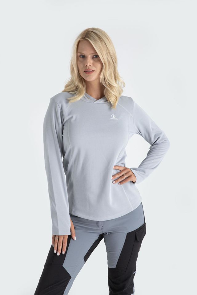 Climbolic Jade Kapüşonlu Polar Sweat Açık Gri - XL