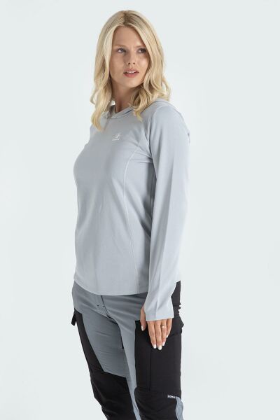 Climbolic Jade Kapüşonlu Polar Sweat Açık Gri - XL