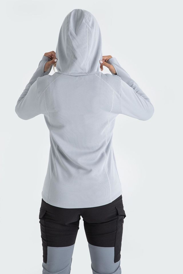 Climbolic Jade Kapüşonlu Polar Sweat Açık Gri - XL