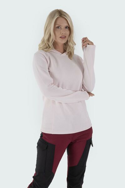 Climbolic Jade Kapüşonlu Polar Sweat Pembe - 2XL