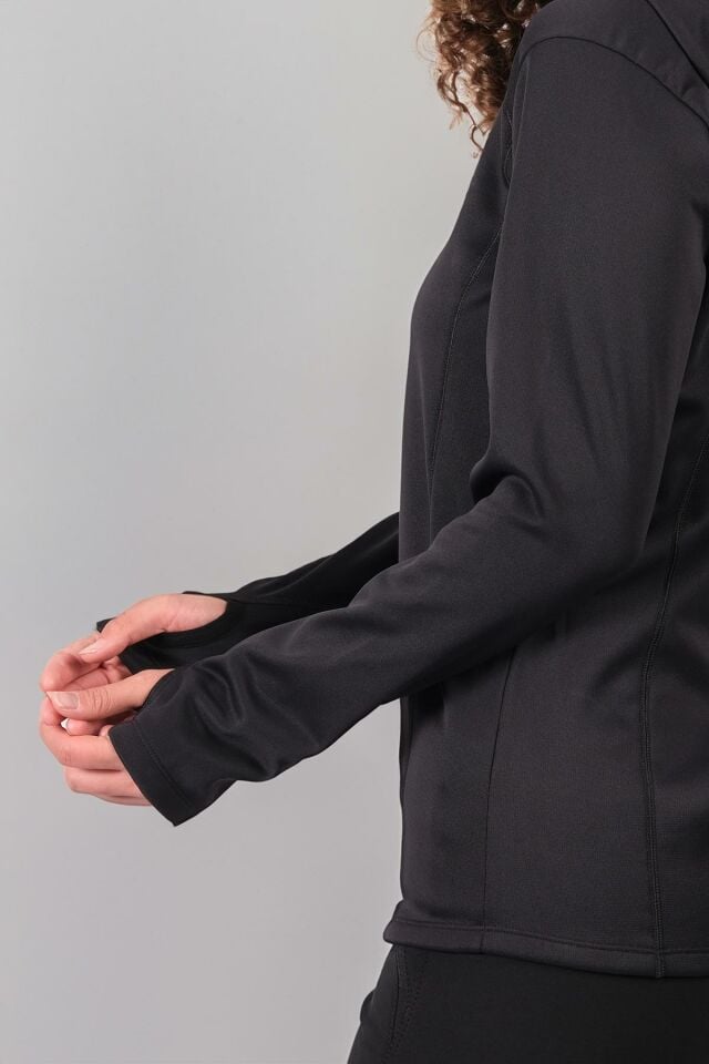 Climbolic Jade Kapüşonlu Polar Sweat Siyah - XL