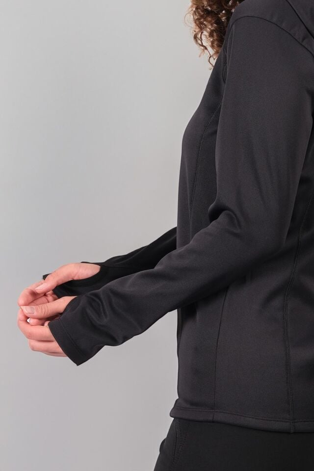 Climbolic Jade Kapüşonlu Polar Sweat Siyah - XL