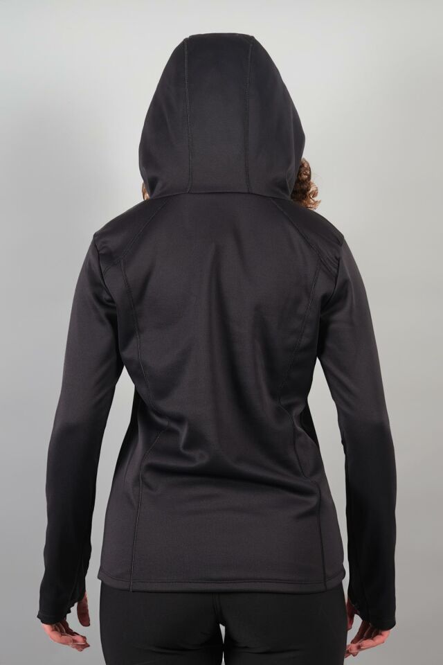 Climbolic Jade Kapüşonlu Polar Sweat Siyah - XL