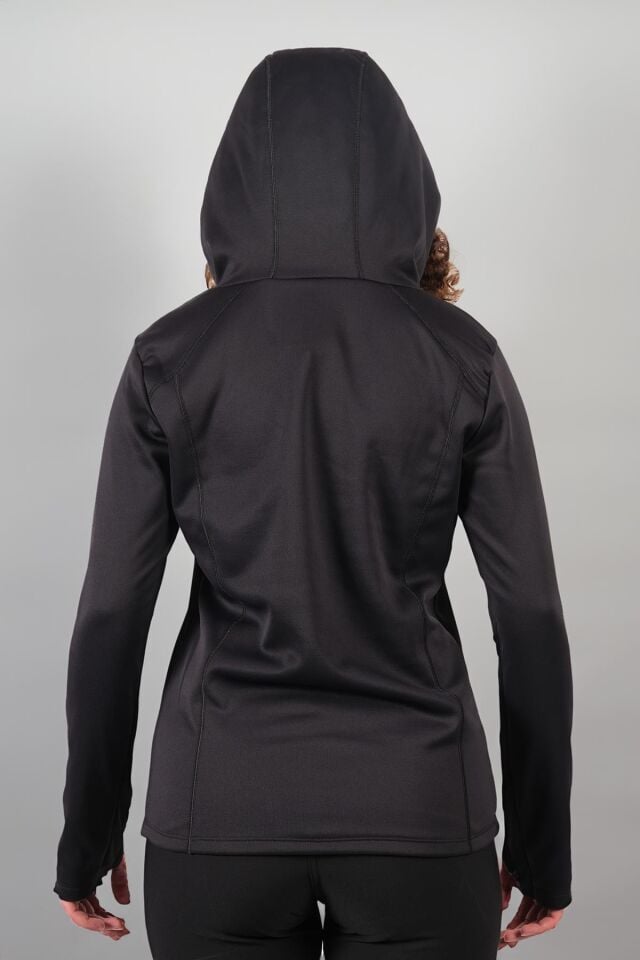 Climbolic Jade Kapüşonlu Polar Sweat Siyah - XL