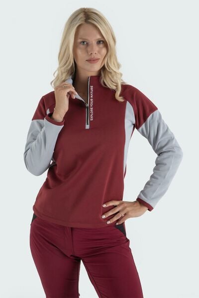 Climbolic Onyx Outdoor Polar Sweat Bordo Açık Gri - M