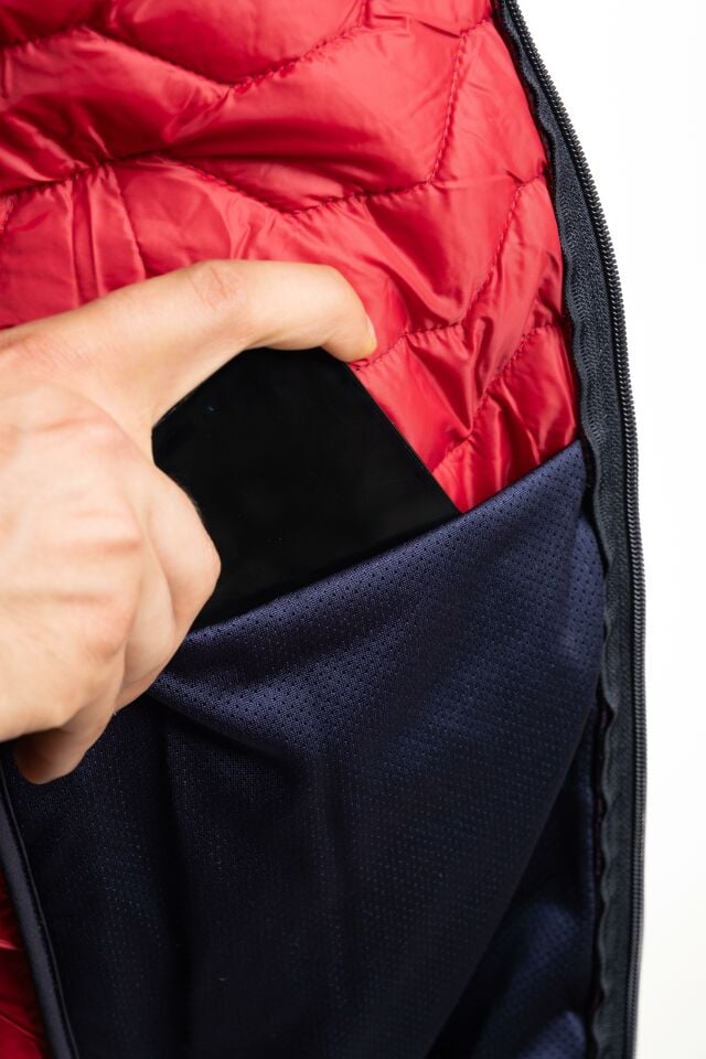 Climbolic 5253 Kapitone Erkek Yelek İndigo/Kırmızı - XL