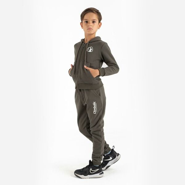 Climbolic Talc Kapüşonlu Çocuk Sweat Haki - 08 YAŞ