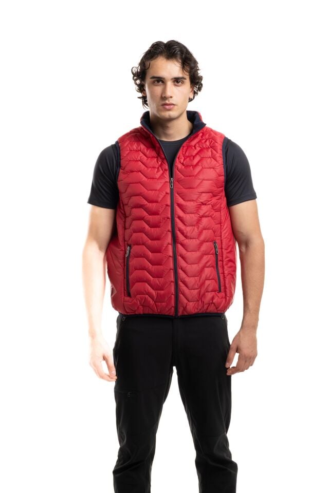 Climbolic 5253 Kapitone Erkek Yelek Kırmızı/İndigo - XL