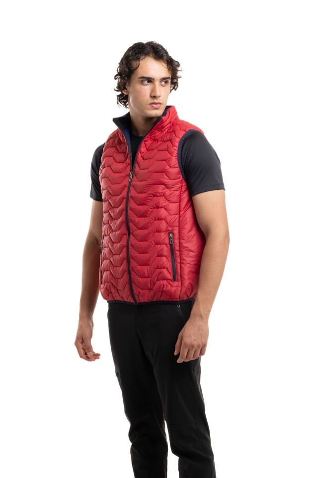 Climbolic 5253 Kapitone Erkek Yelek Kırmızı/İndigo - XL