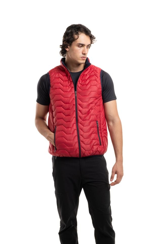 Climbolic 5253 Kapitone Erkek Yelek Kırmızı/İndigo - XL