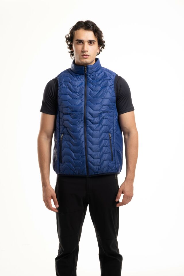 Climbolic 5253 Kapitone Erkek Yelek İndigo/Kırmızı - M