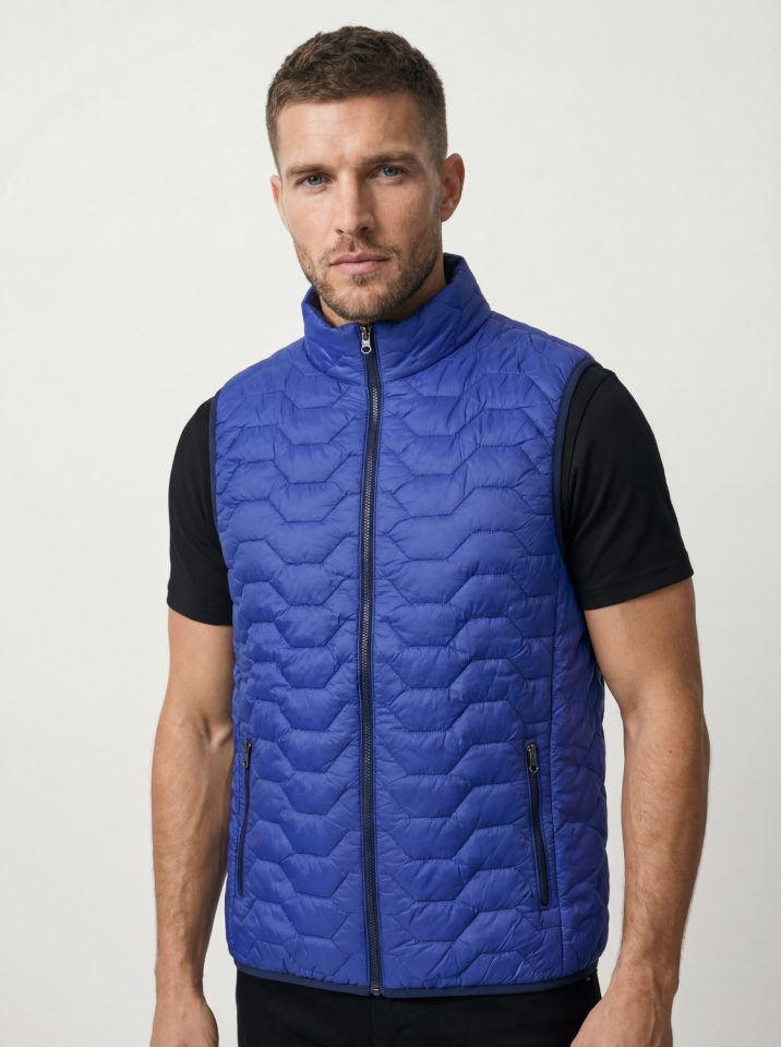 Climbolic 5253 Kapitone Erkek Yelek İndigo/Kırmızı - M