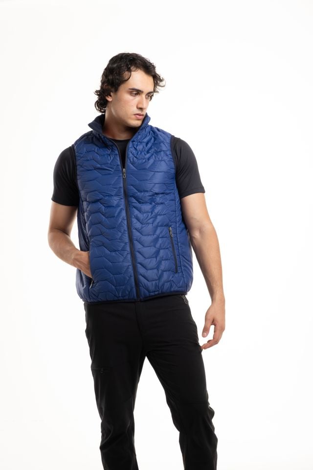 Climbolic 5253 Kapitone Erkek Yelek İndigo/Kırmızı - XL