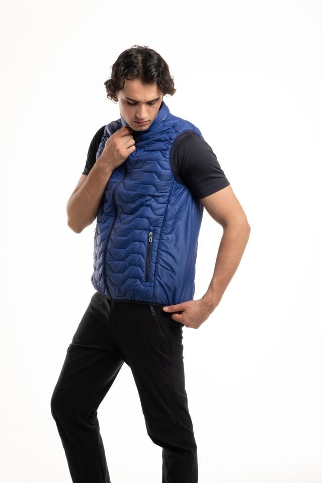 Climbolic 5253 Kapitone Erkek Yelek İndigo/Kırmızı - XL