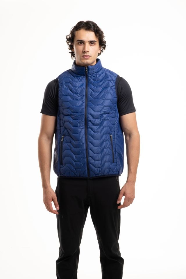 Climbolic 5253 Kapitone Erkek Yelek İndigo/Kırmızı - XL