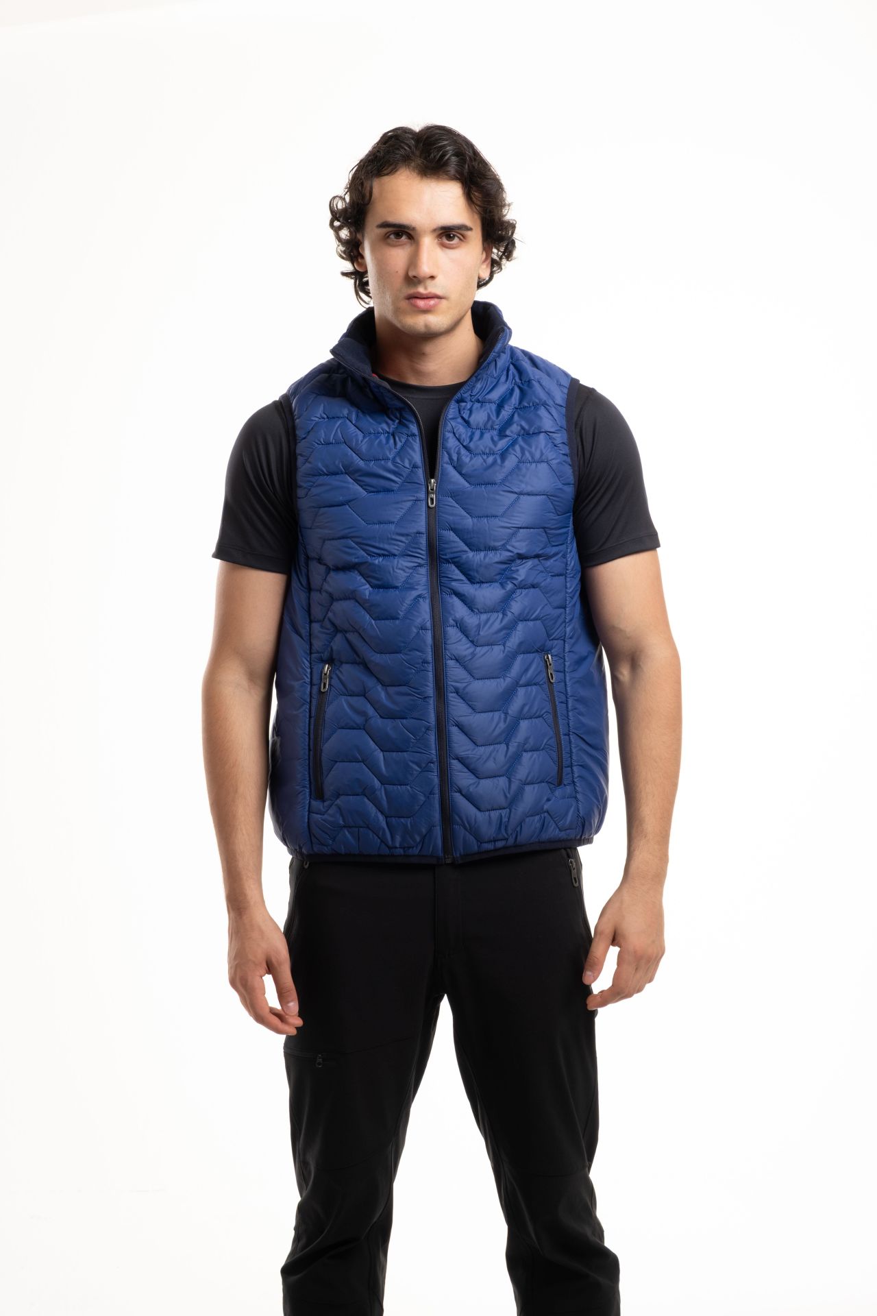 Climbolic 5253 Kapitone Erkek Yelek İndigo/Kırmızı - XL