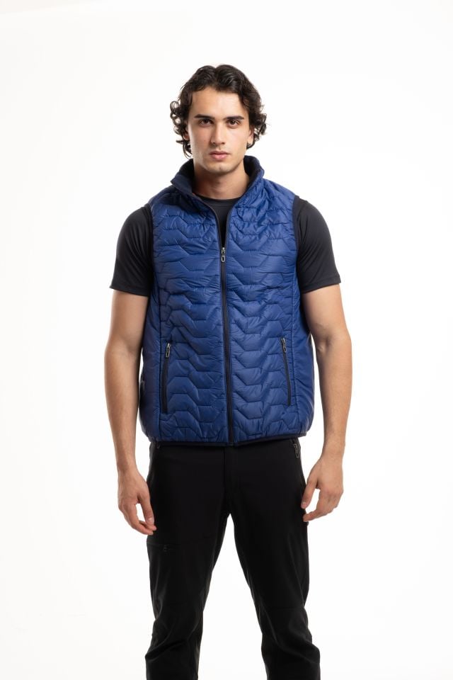 Climbolic 5253 Kapitone Erkek Yelek İndigo/Kırmızı - XL