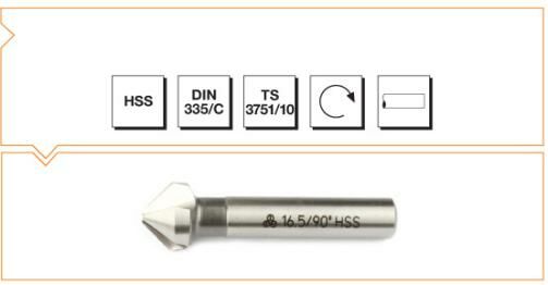 Ø6,3mm Hss 3 Ağızlı Silindirik Saplı Havşa Freze-90°