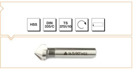 Ø16,5mm Hss 3 Ağızlı Silindirik Saplı Havşa Freze-90°