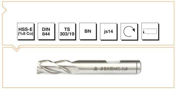 Silindirik Saplı Parmak Freze 2.5MM