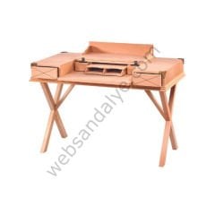 Army Modern Çekmeceli Ham Ahşap Çalışma Masası