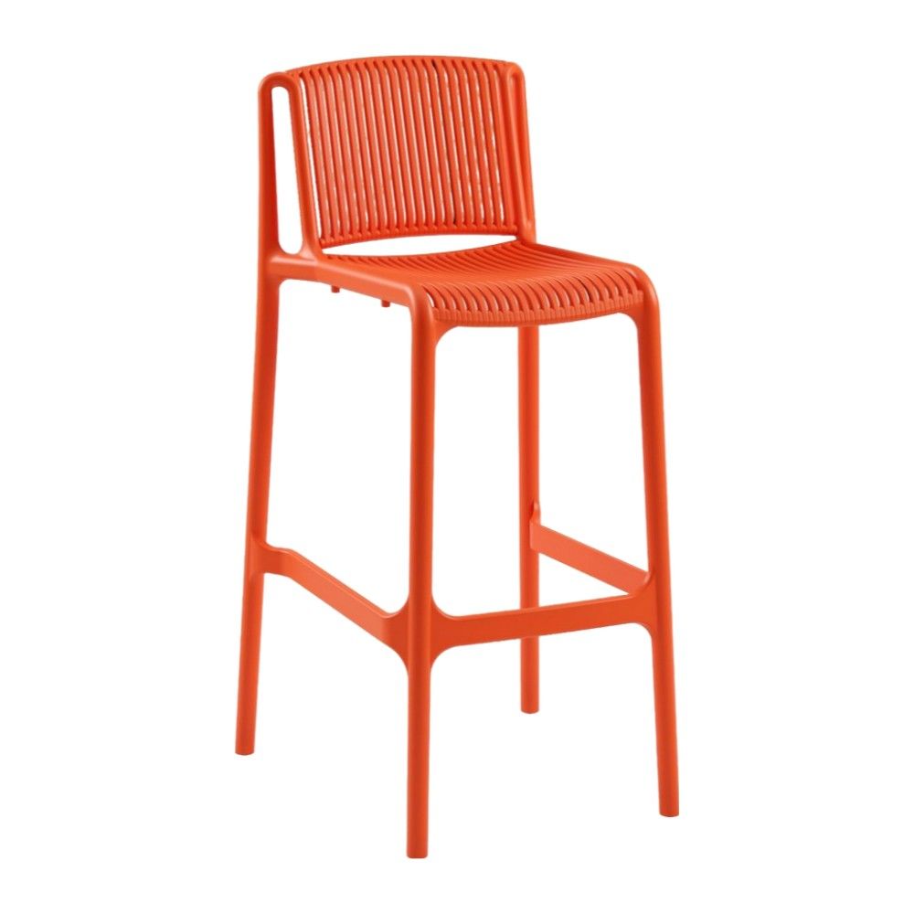 Buton PP Plastik Bar Sandalyesi 75 cm - Turuncu