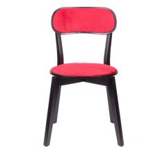 Abella Siyah Lake Kırmızı Ahşap Sandalye