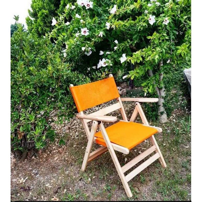 Atina Pvc Naturel Beyaz Katlanabilir Ahşap Sandalye