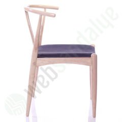 Abarko Natural Cilalı Ahşap Sandalye Siyah