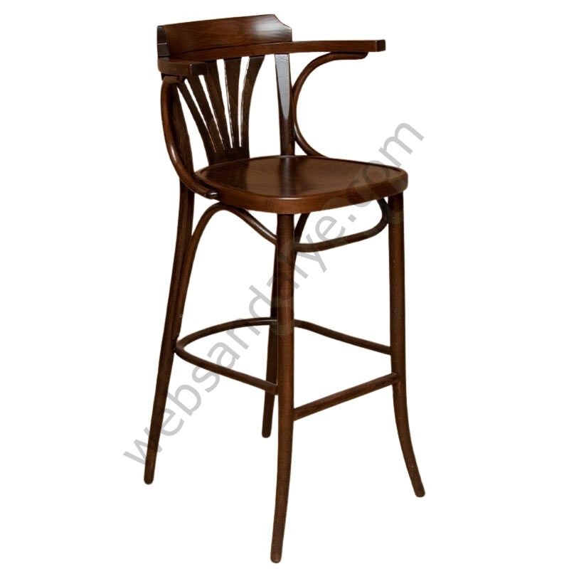 Akos Thonet Ahşap Bar Sandalyesi Ceviz