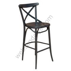 Aks Thonet Ahşap Bar Sandalyesi Antrasit
