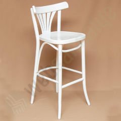 Aksen Thonet Ahşap Bar Sandalyesi Beyaz