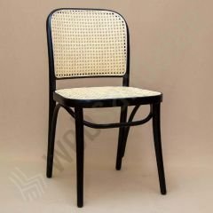 Jule Hasırlı Thonet Ahşap Sandalye Siyah