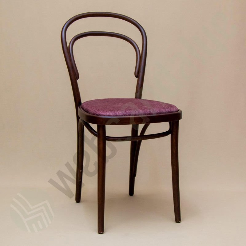 Ator Bordo Döşemeli Thonet Ahşap Sandalye Ceviz