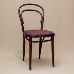 Ator Bordo Döşemeli Thonet Ahşap Sandalye Ceviz