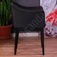 Alem Siyah Döşemeli Kafe Sandalyesi Siyah