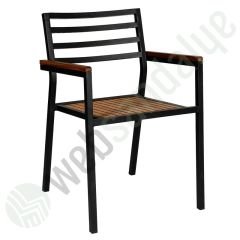 Kavas İreko Metal Sandalye Siyah Ceviz