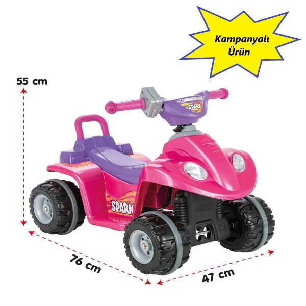 PLSK-05-277-P SPARK ATV 6V AKULU ARABA METALIK PEMBE 1