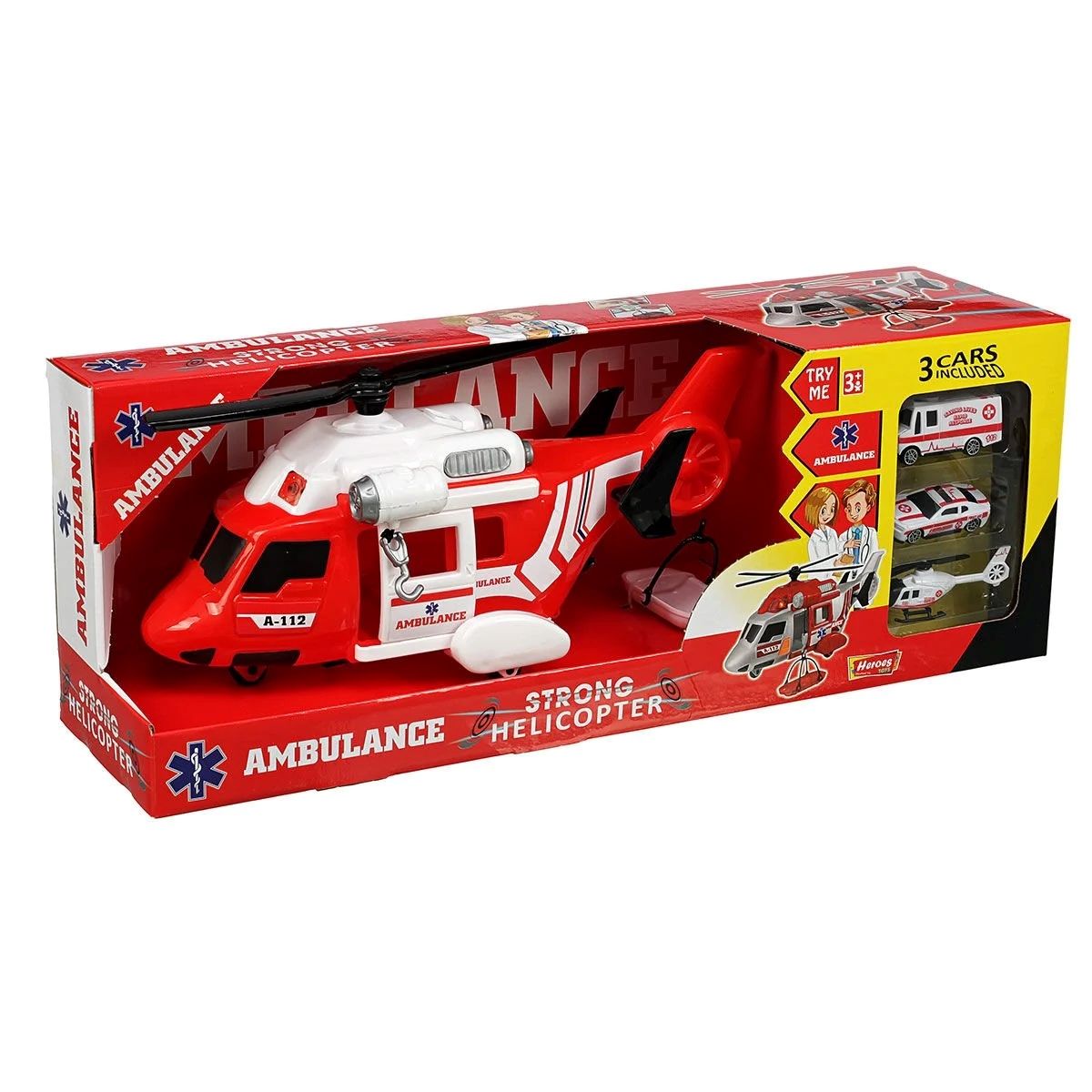 ERN-2004 HEROES TOYS HELIKOPTER AMBULANS SETI ARABALI 12