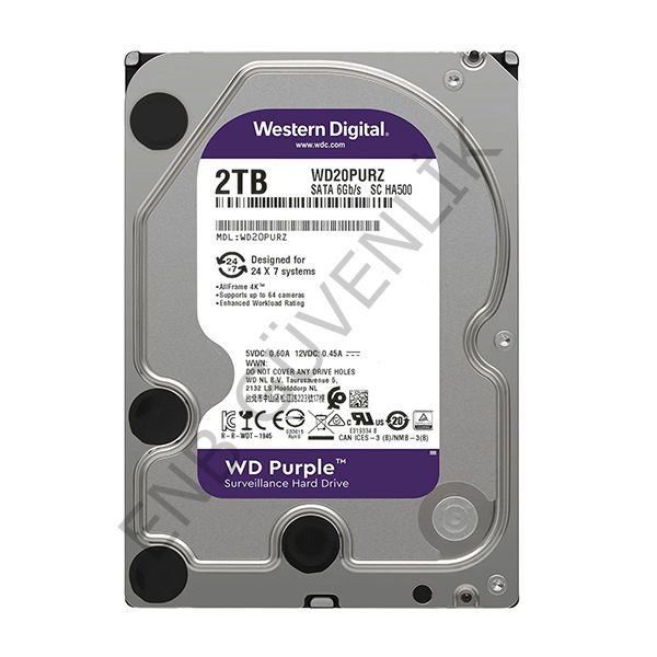 Western Digital 3.5'' 2 TB Purple WD22PURZ SATA 3.0 5400 Rpm Harddisk