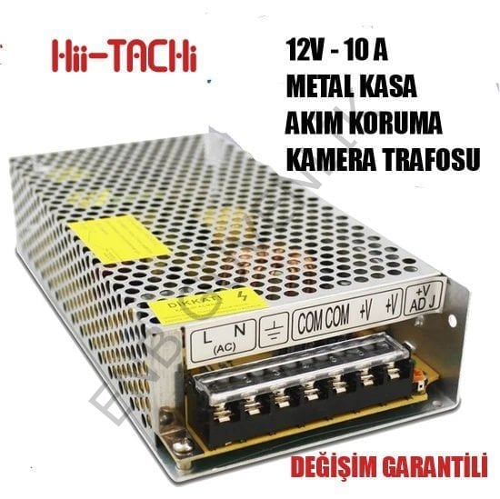 Hiitachi 12V 10A Metal Kasa Güvenlik Adaptörü