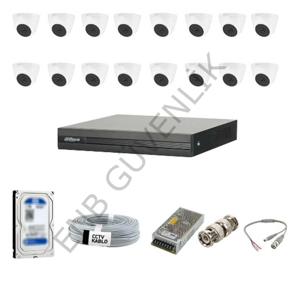 Dahua 16 Kameralı İç Ortam Güvenlik Kamera Seti 4 Tb Hdd li