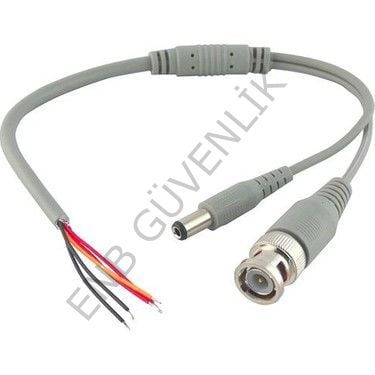 Hazır Kablolu Bnc Konnektör Dc Power Jak Cctv Y Kablo 10 Adet