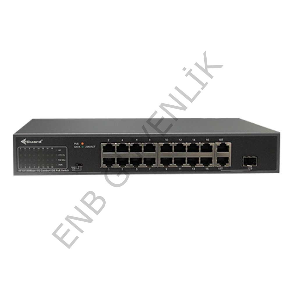VGuard VG-SW1016P-185 PoE Yönetilemez Switch