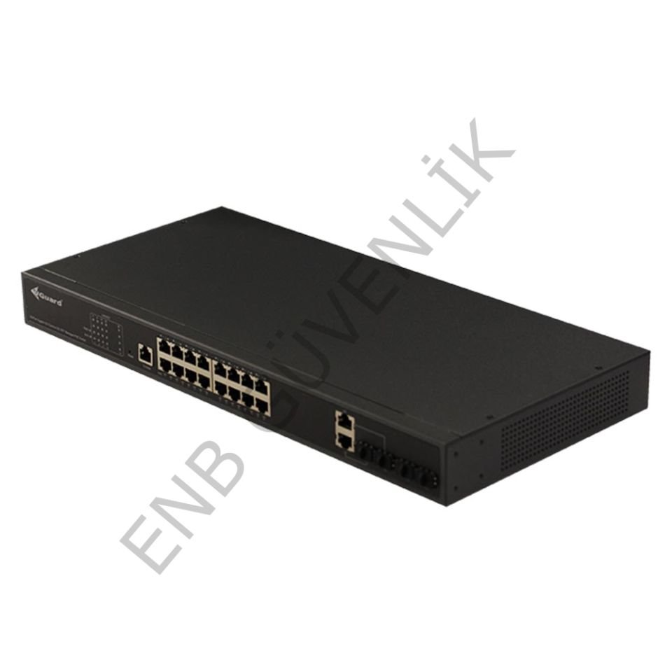 VGuard VG-SW2016PM-250 16 Port Poe 2 Port Uplink SFP Yönetilebilir PoE Switch