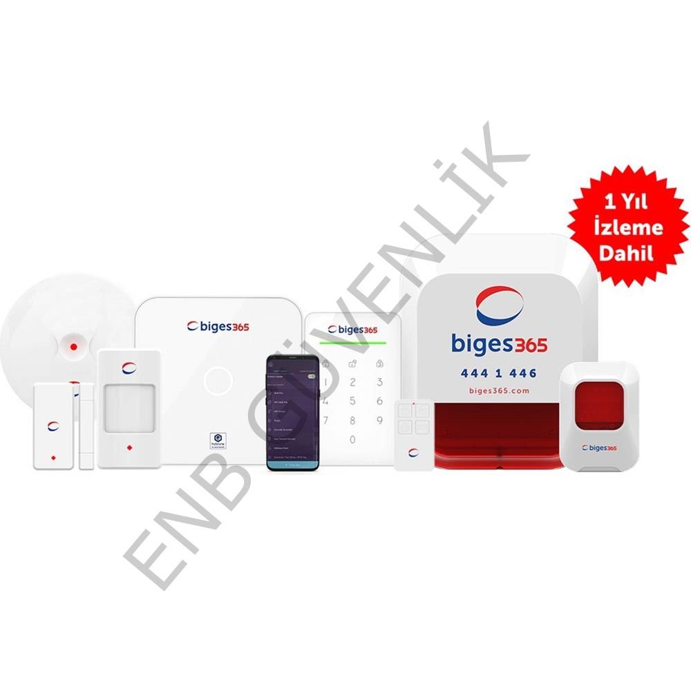 Biges BGS-365-BK-2G-W Iot Smart 2G Alarm Kit + BGS365 Wosr