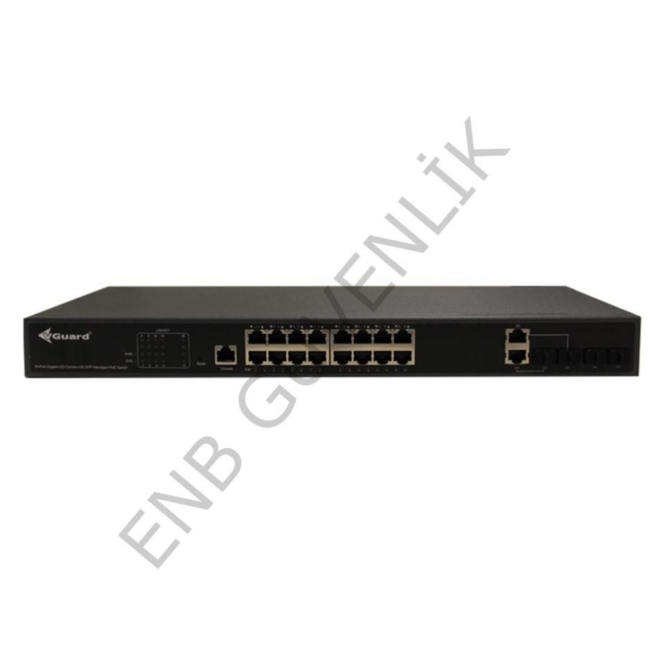 VGuard VG-SW2016PM-250 16 Port 10/100/1000 RJ45 + 2*10/100/1000 Combo(2*SFP + 2*RJ45) + 2*100/1000 SFP Port Layer2&Cloud Yönetilebilir PoE Switch