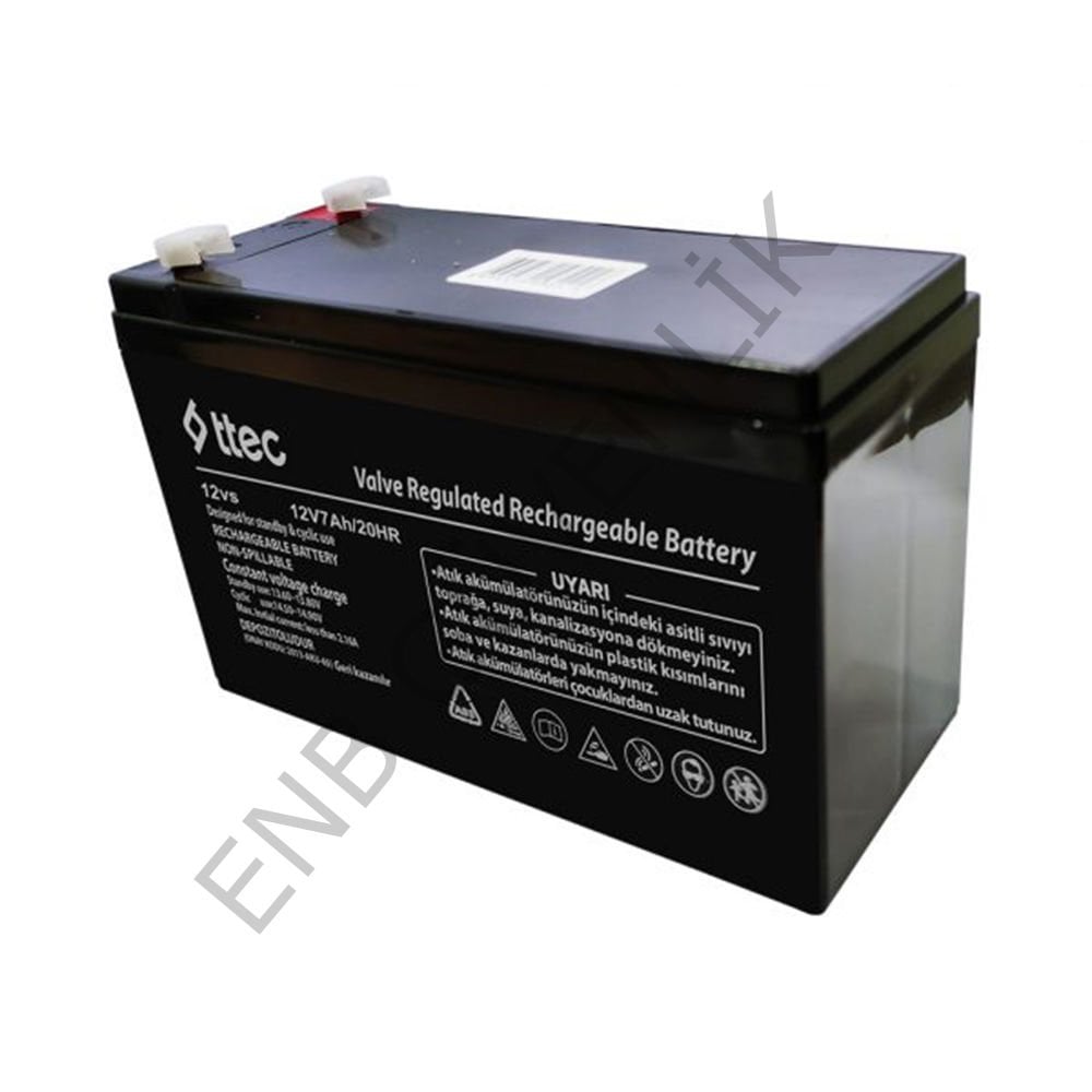Ttec 12V 7Ah Bakımsız Kuru Akü